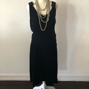 LANVIN NAVY SILK VELVET 1920’S INSPIRED DRESS